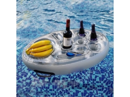 Suporte Inflável Para Bebidas Na Piscina, Flutuante Com 8 Furos, Bandeja Flutuante Para Piscina E Spa, Ideal Para Festas E Na Praia.