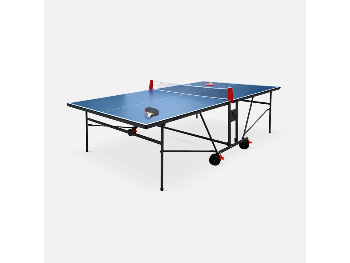 Mesa De Ping Pong Interior Com 2 Raquetes E 3 Bolas, Azul Sweeek