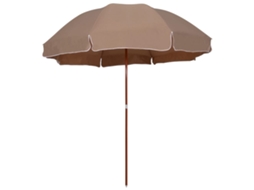 Vidaxl Guarda-sol De Jardim C/ Poste De Aço 300cm Cinzento-acastanhado