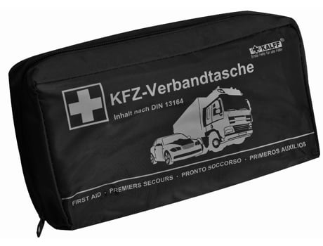 Bolsa de Primeiros Socorros para Veículos KALFF Compacta Conteúdo Din 13164 Preta
