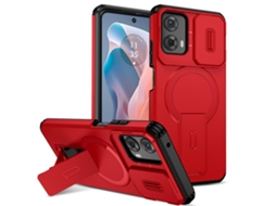 Capa Para Telemóvel Zruxe Compativel Com Motorola Moto G 5g / G Play 5g 2024 (suporte Magsafe - Proteção Deslizante - Vermelha)