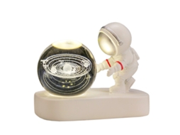 Bola de Cristal Astronauta 6cm Luminosa Sistema Solar