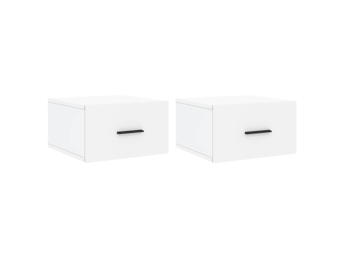 Wall-mounted Bedside Cabinet, Wall-mounted Bedside Cabinets Vidaxl Branco Madeira Processada (n/a)