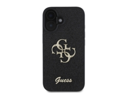 Capa Brilho Logótipo Para Iphone 16 Plus Guess Preto