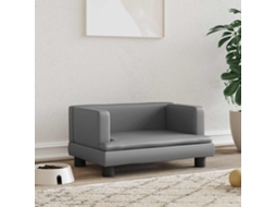Vidaxl Cama 60x40x30 Cm Couro Artificial Cinzento