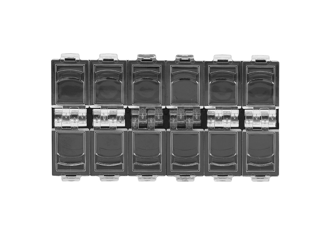 Caixa De Armazenamento Para Decorações De Unhas Em Plástico Transparente Organizador Portátil (preto)