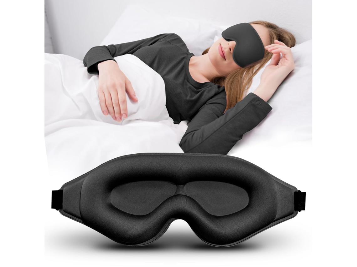 Máscara De Dormir 3d 2un Para Extensão De Pestanas - Preto - Eifson
