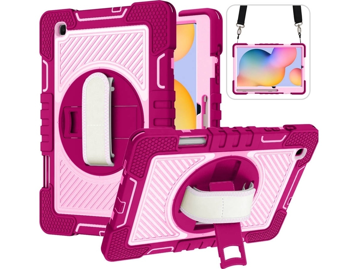 Capa Para Tablet Samsung Galaxy Tab S6 Lite 10.4 Cor Vermelha, Com Encaixe Preciso Elysve