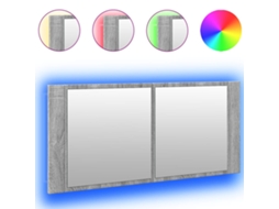 Led Mirror Cabinet, Led Mirror Cabinets Vidaxl Cinzeto Madeira Processada (n/a)