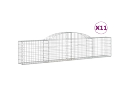 Conjunto 11 Cesto gabião VIDAXL Prateado Ferro (300x30x60/80 cm)