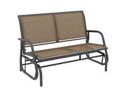Banco de jardim de 2 lugares com estrutura de metal e tecido de malha claro 120x70x85cm marrom S/MARCA