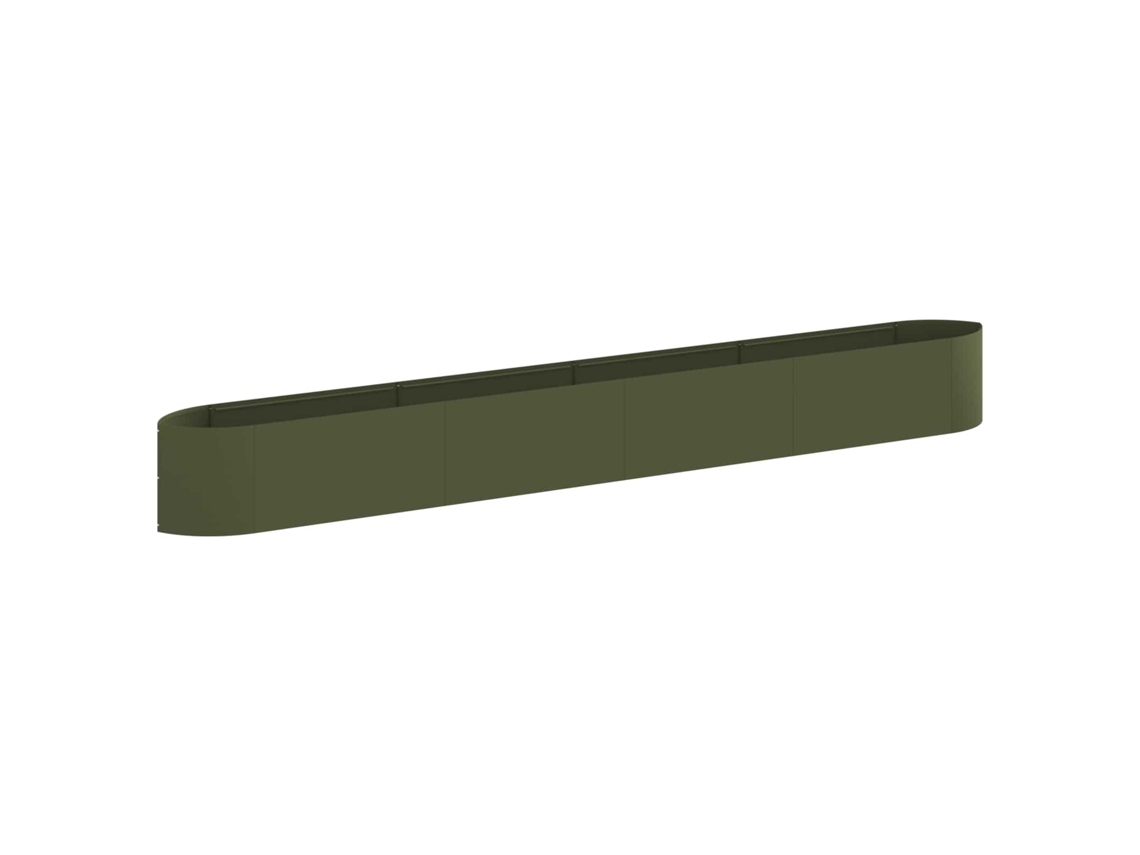 Conjunto 1 Jardineira Elevada Vidaxl Verde-azeitona Metal (380 X 40 X 40 Cm)