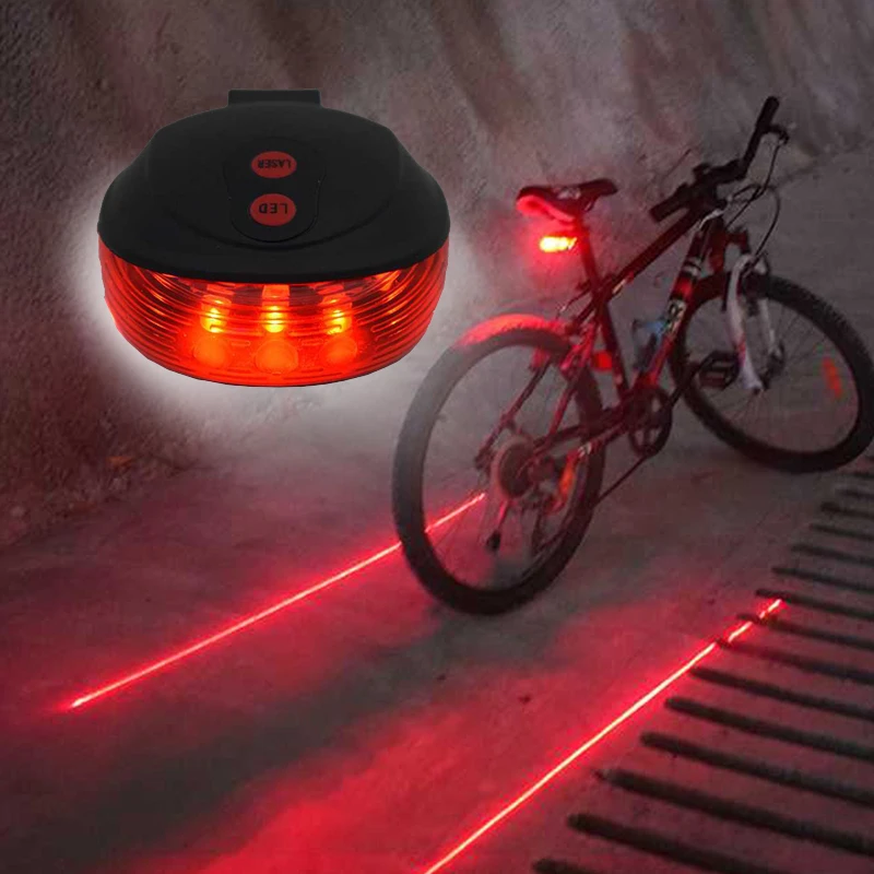 Luz Traseira De Bicicleta À Prova Dágua Com Logotipo Da Beam Bike, 2 Lasers 5 Leds, Lâmpada Vermelha, 4 Padrões De Pisca Pisca