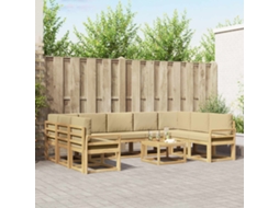 Vidaxl Conjunto De Sofás Para Exterior 10 Pcs Branco E Bege