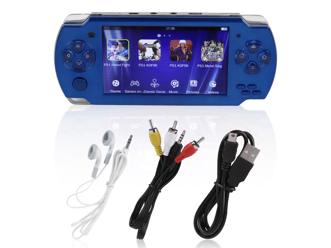 Console de Videogame Portátil Retro com LCD, Jogo, Música e Fotos Azul | S/MARCA