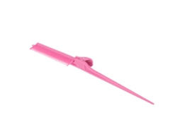 Pente profissional rosa com cabo fino e presilha, modelo 2026, ideal para mechas, penteados lisos e cabelos tingidos.