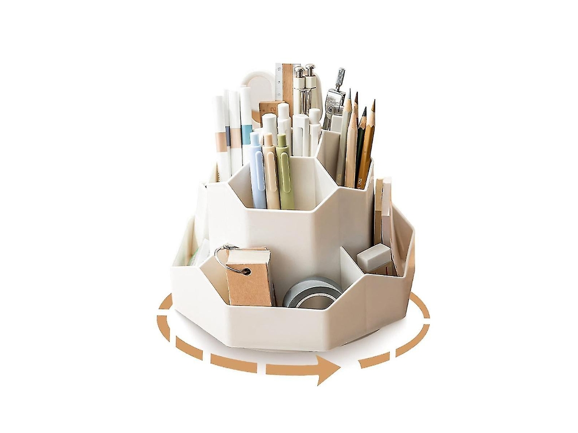 Porta-lápis giratório, organizador de canetas, 9 compartimentos, organizador de mesa giratório de 360 ​​graus, mesa Slowmoose