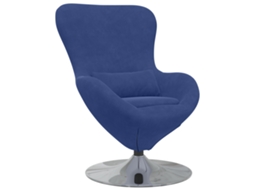 Conjunto 1 Cadeira De Descanso Vidaxl Azul Veludo (63 X 73 X 90 Cm)