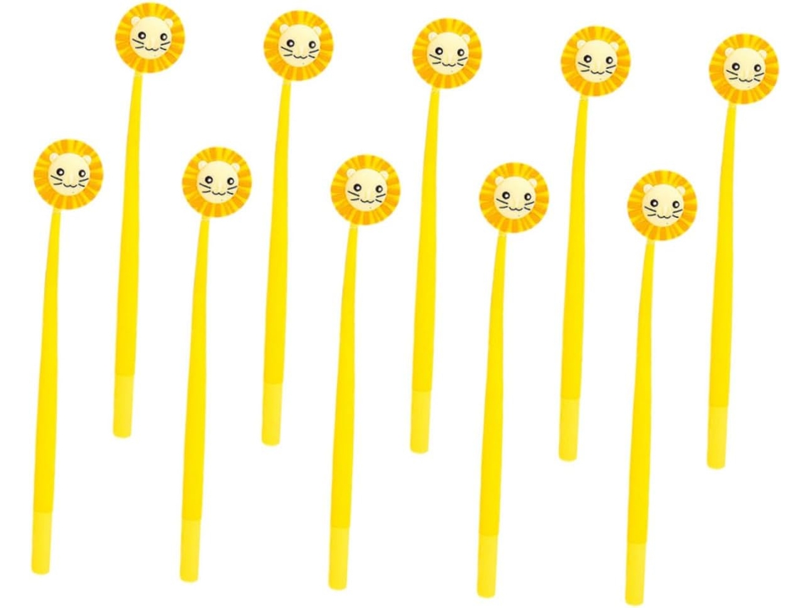 Showero Conjunto De 10 Canetas Gel Divertidas Com Formato Leão