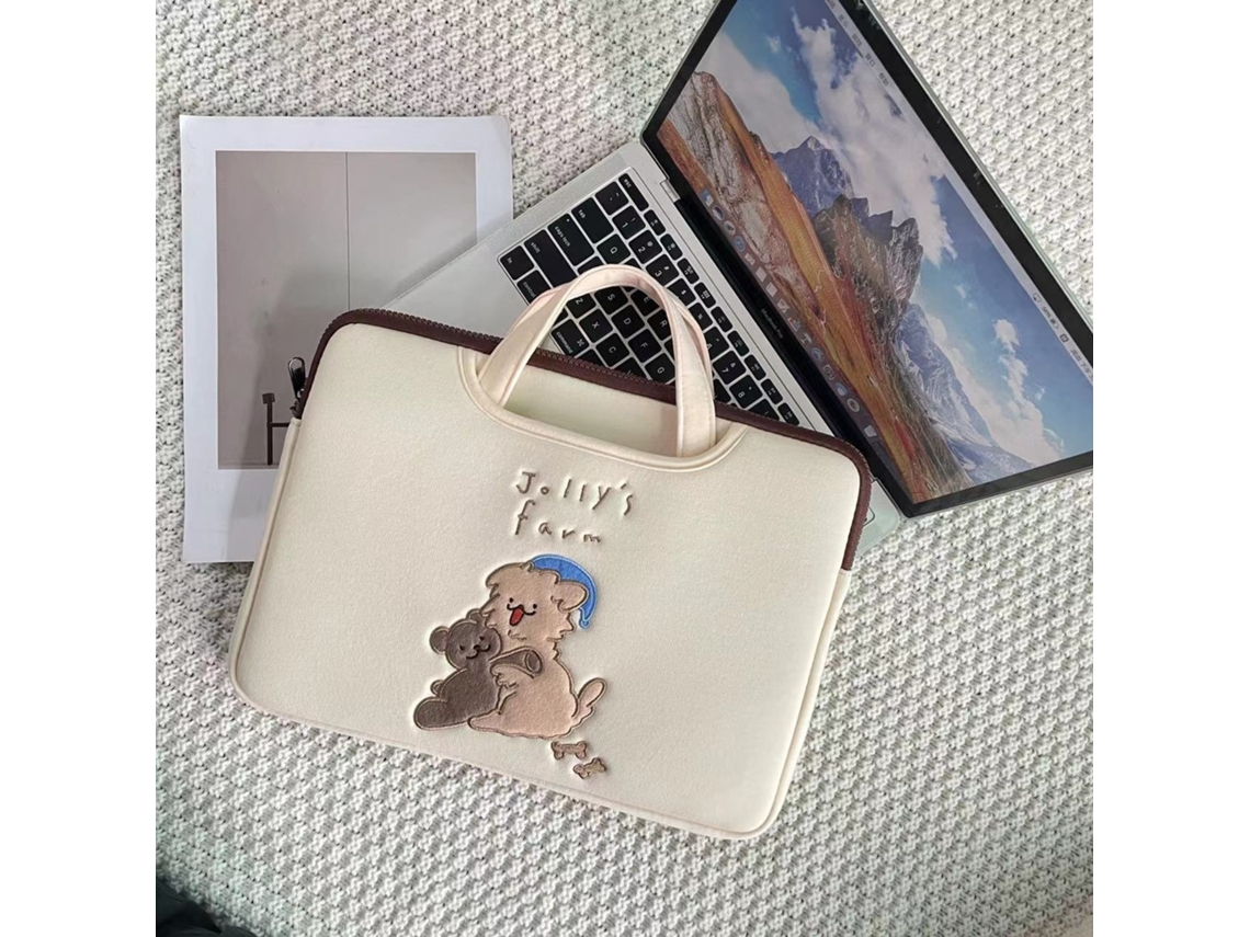 Bolsa Para Portátil Lurelia, Compatível Com Portáteis/tablets Até 13,6", Branco, Poliéster, Proteção Antiquedas