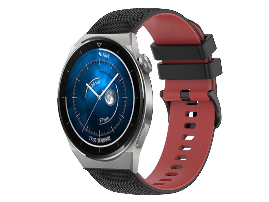 Pulseira De Silicone Quadriculada Bicolor Para Huawei Watch Gt3 Pro 46mm 22mm