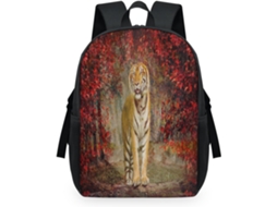 Mochila Tropicallife com Estampa de Tigre na Floresta Outonal para Crianças 32 5 X 15 X 44 9 Cm Tecido de Malh S/MARCA