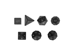 Conjunto WalshLXq de 7 dados poliédricos eletrônicos luminosos para jogos de tabuleiro e festas, pretos.