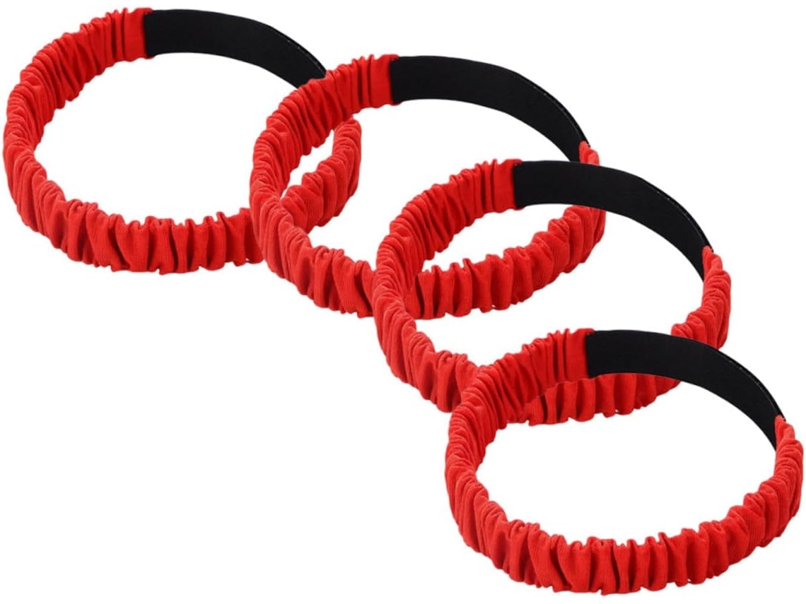 Conjunto De 4 Faixas Elásticas Para Corrida Pernas, Ideais Jogos Integração Em Equipe | Tecido Oxford Vermelho