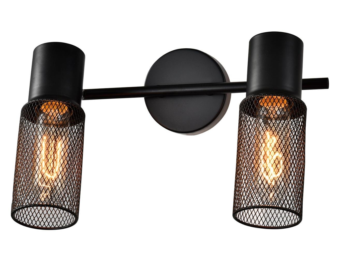 Nettlife Luz De Teto 2 Pontos Industriais De Metal Preto Ajustáveis 330 ° E27 Led Para Corredor Sala De Estar Quarto Porta Da Frente Sem Lâmpada