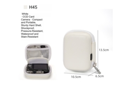 Bolsa Pequena, Impermeável, Resistente A Impactos E Com Revestimento Rígido Em Pu, Com Cores Em Degradê, Para Câmeras Digitais Ccd.branco Yunzii