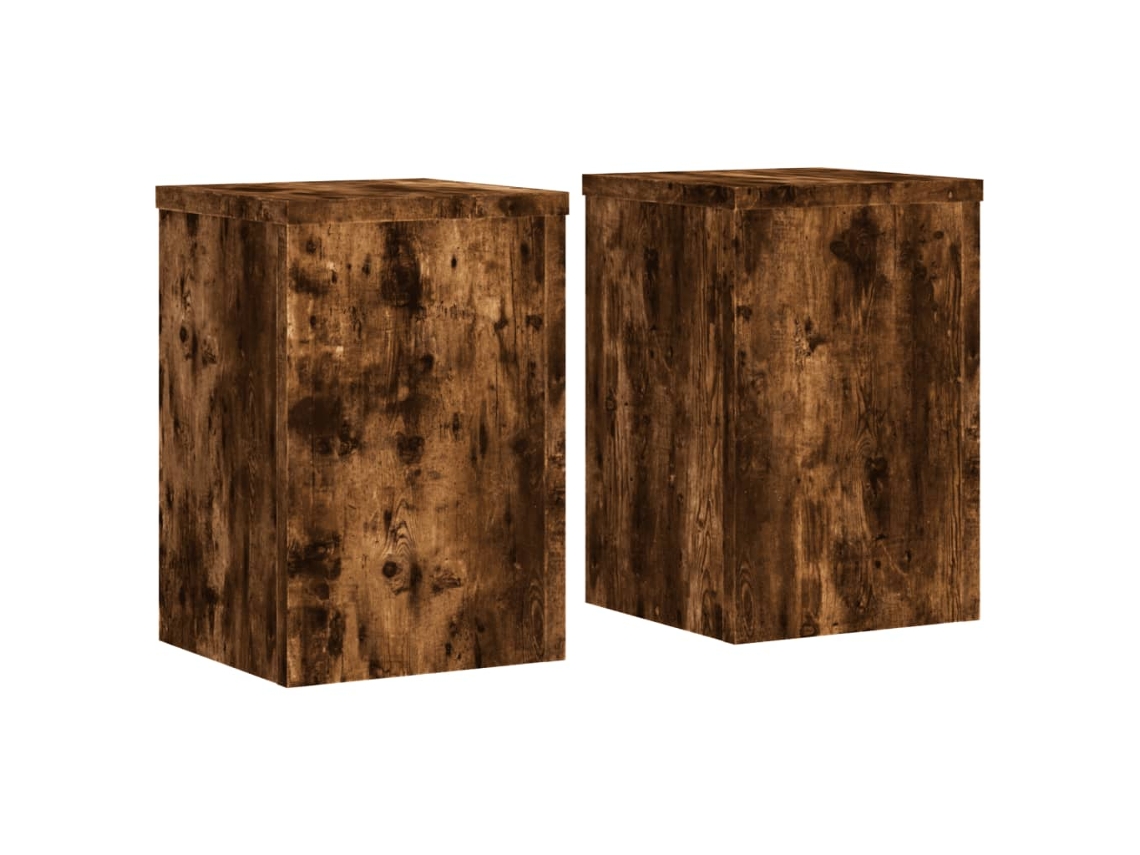 Conjunto 2 Suporte para plantas VIDAXL Marrom Madeira processada (25 x 25 x 35 cm)