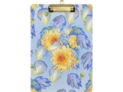 Aquarela Prancheta Com Crisântemo, Flores Amarelas, Transparente, A Prancheta