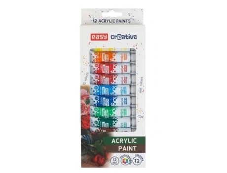 Tintas Acrílicas Fáceis, Conjunto De 12 Cores Easy