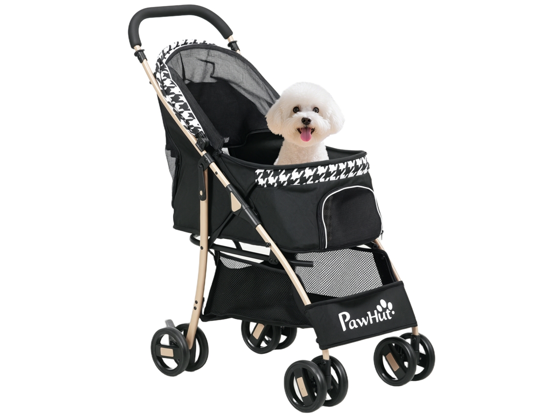Carrinho De Preto Animais Com 2 Portas Cesta Janela Grade Segurança Corda 80x44,5x97 Cm