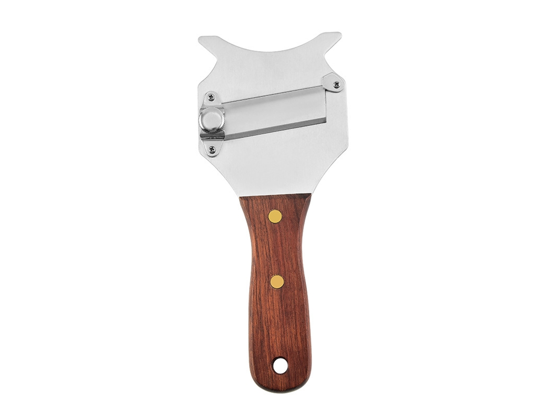 Cortador De Trufas Em Aço Inox, Espátula Para Chocolate E Queijo Com Lâmina Ajustável Cabo Madeira. Aquaforge