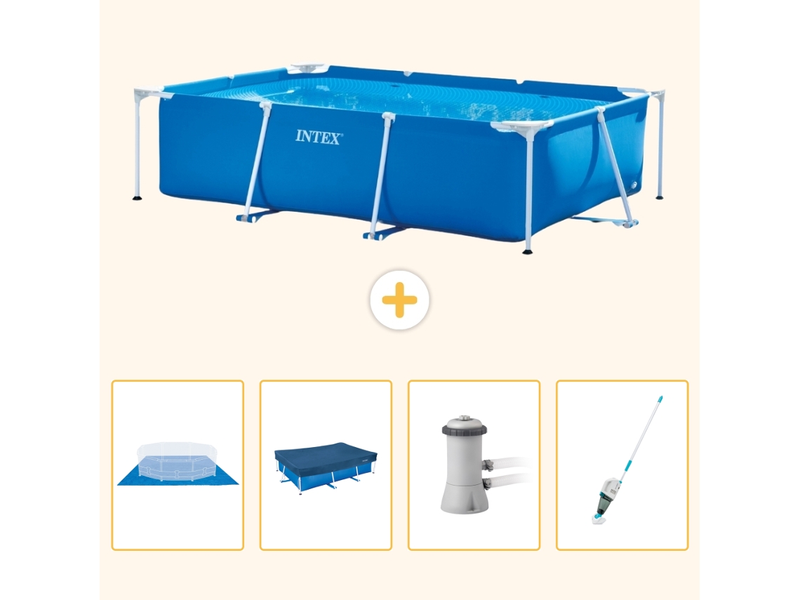 Intex Piscina Com Estrutura Retangular - 300x200x75 Cm - 5-peças S94