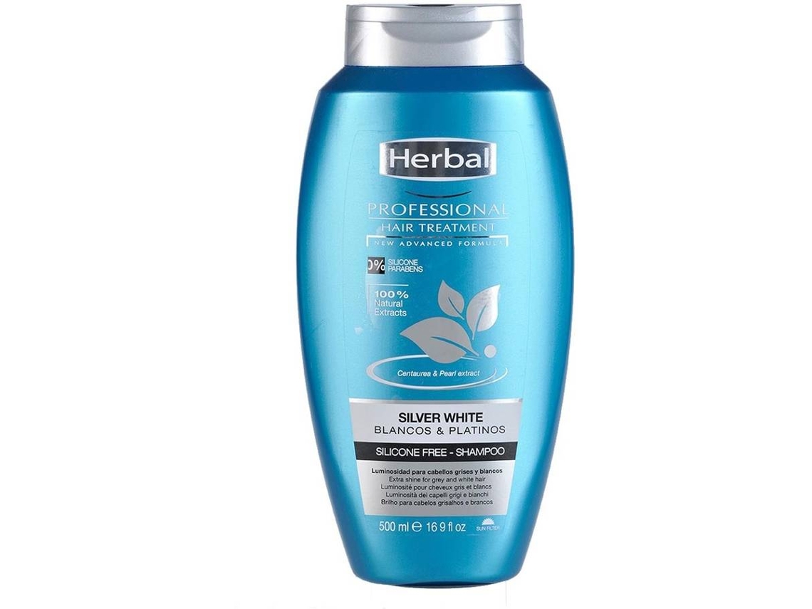 Champô HERBAL Cuidados Médicos Silver Branco Silicone (500 ml)