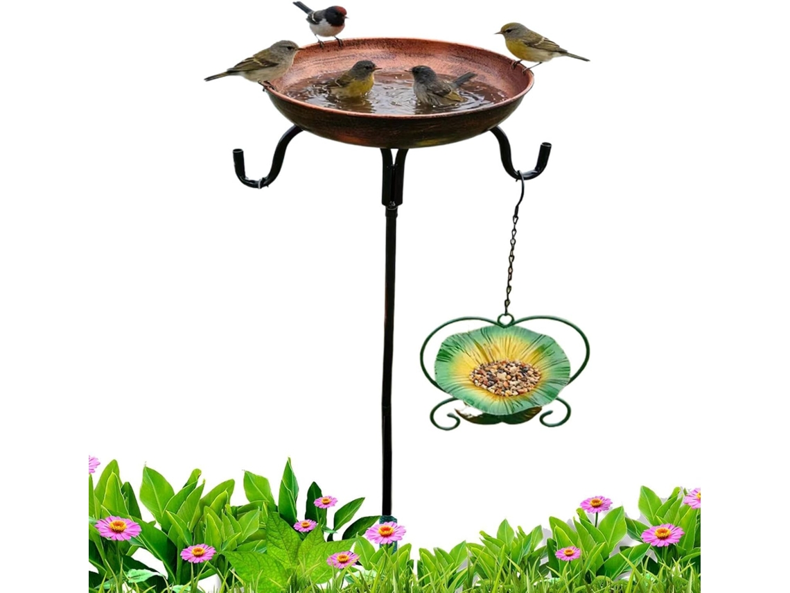 Bebedouro para Pássaros para Exterior Decoração de Jardim com Estaca Às Intempéries Bebedouro para Pássaros com CHABERLU