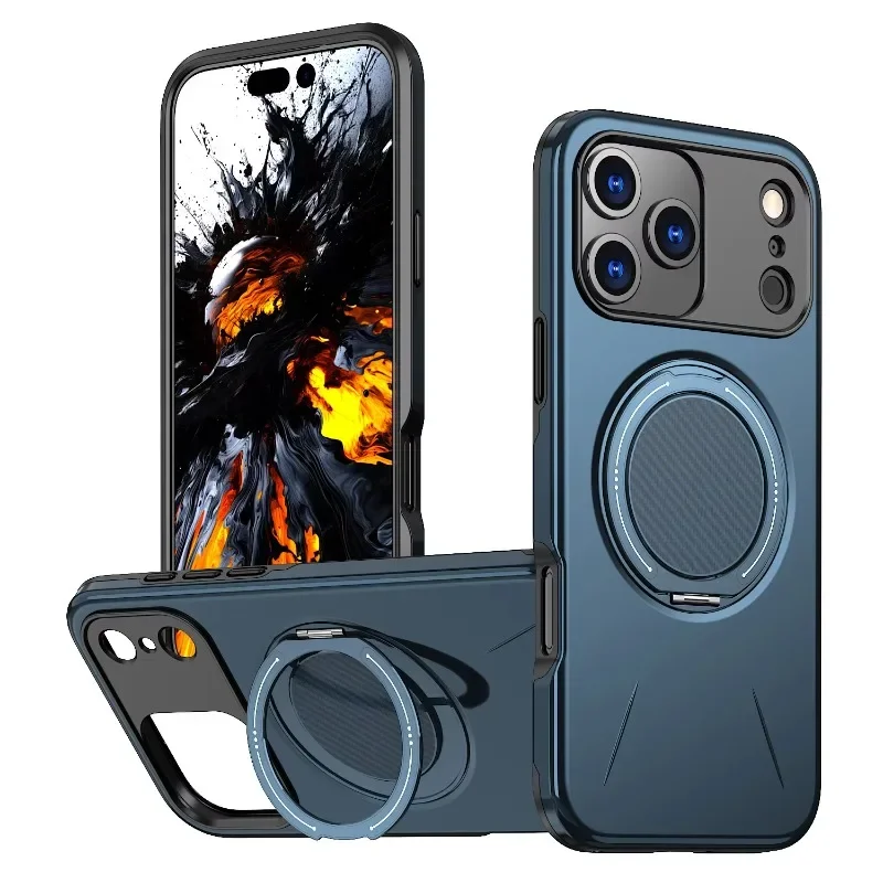 (azul, Para Iphone 13 Pro) Capa Protetora Com Suporte Magnético Para Carro, À Prova De Choque E Com Carregamento Sem Fio.