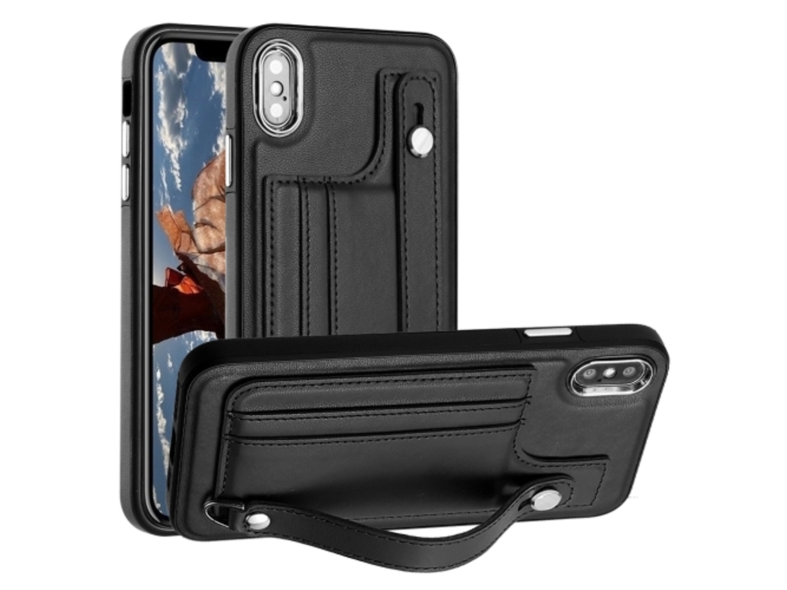 Capa Mobile Phone Cases Shockproof With Wrist para iPhone XS Max Pele Castanho