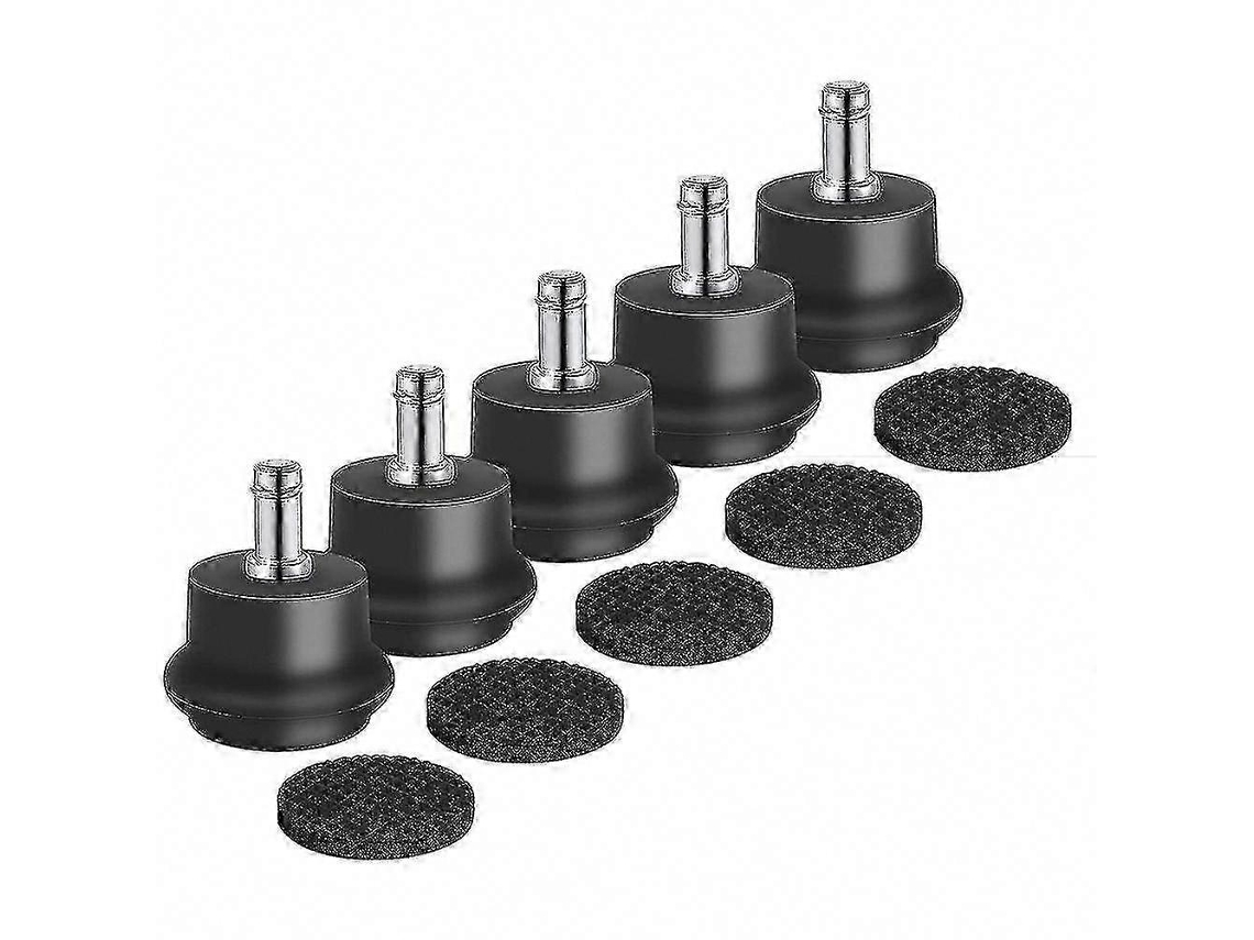 Lurelia Rodízios Para Cadeira De Escritório, Pack De 5, 11 X 22 Mm, 52 Mm, Silencioso, Magnético, Preto