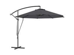 Chapéu Sol Excêntrico Ø290cm Base Cruzada Cinzento