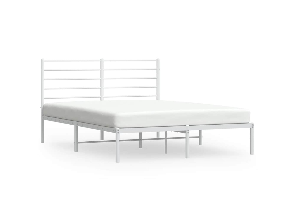 Estrutura de Cama com Cabeceira Metal Branco MAISON EXCLUSIVE 140x200 cm