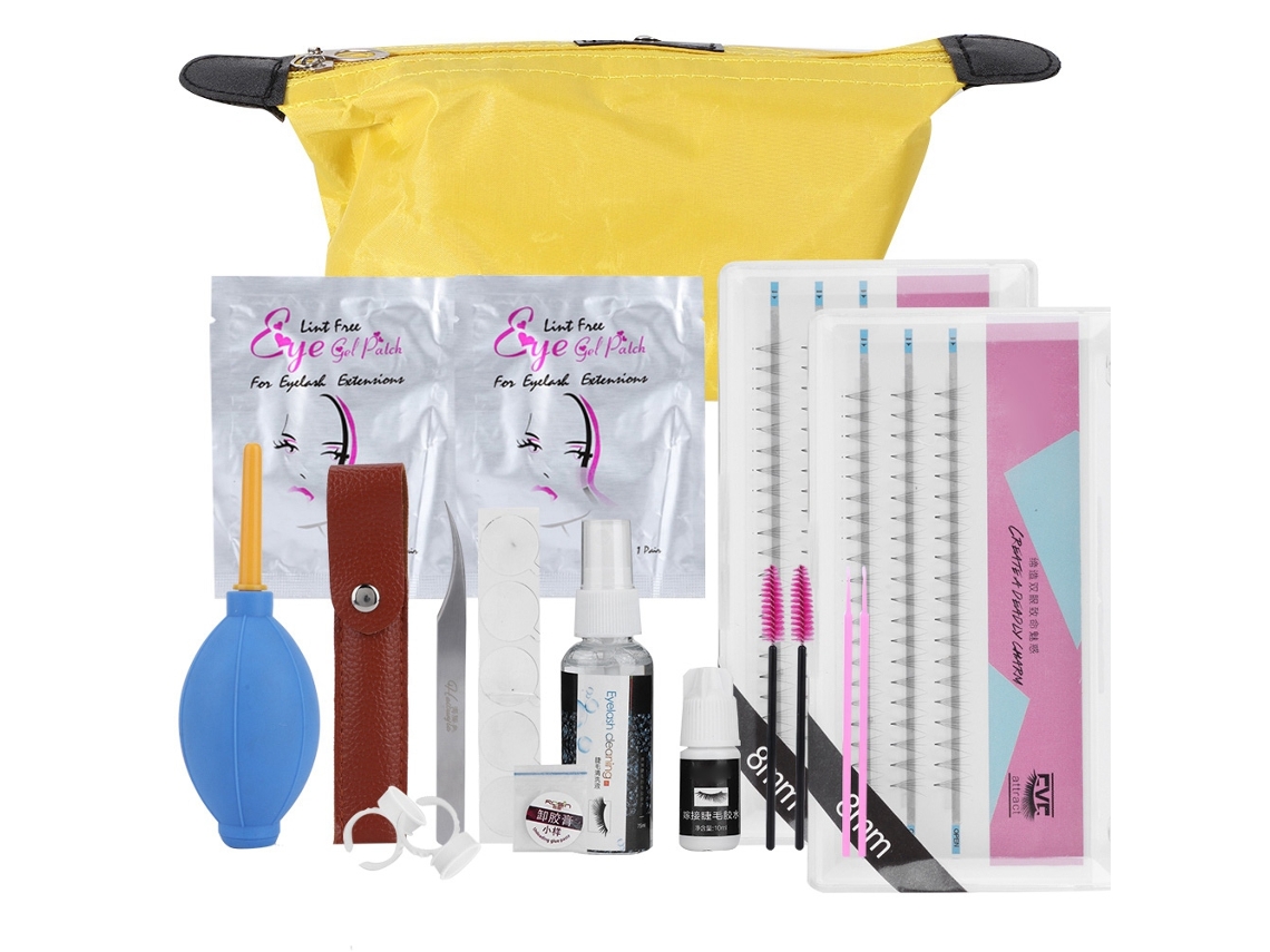 Kit De Ferramentas Para Extensão De Cílios Com Cola E Pinça Cílios Falsos (8mm+8mm)