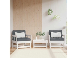 Vidaxl Cadeiras De Jardim C/ Almofadões 2 Pcs Pinho Maciço Branco