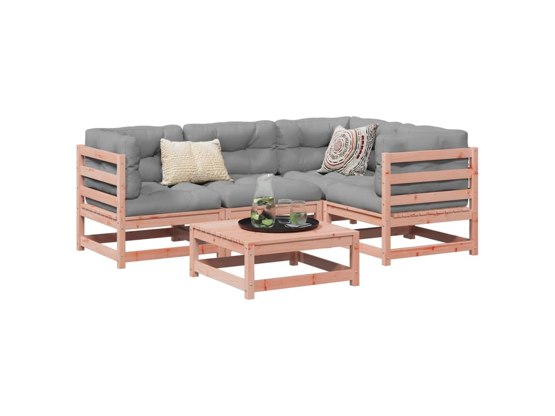 Vidaxl 5 Pcs Conj. Sofás Jardim Madeira Abeto-de-douglas