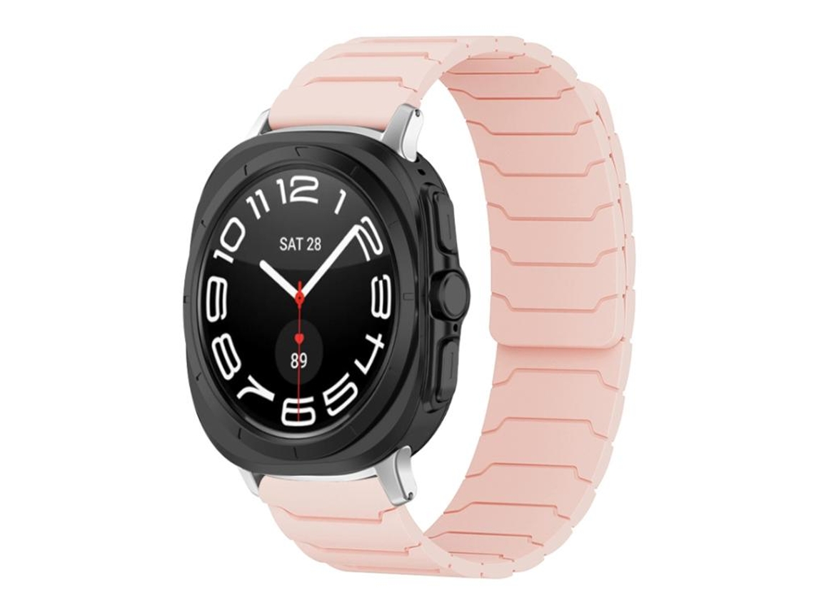 Bracelete Para Samsung Galaxy Watch Ultra - Silicone Magnético (47mm) - Rosa-areia