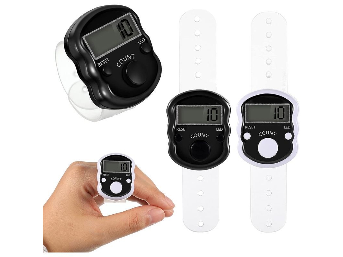 Contador Digital De Dedo Electrónico 5 Dígitos Rosario Led Reseteable Para Deportes Y Actividades