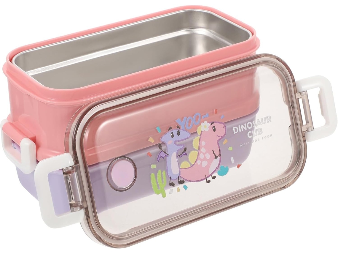 Marmita Bento De 700ml Com Múltiplos Compartimentos Em Pp E Aço Inoxidável Para Frutas Legumes, Ideal Para Escola E