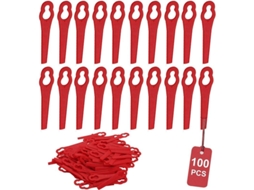 Lâminas de reposição Rebe-100 em plástico para cortador de grama, resistentes e duráveis, compatíveis com os modelos FRT18A e FRT20A1.